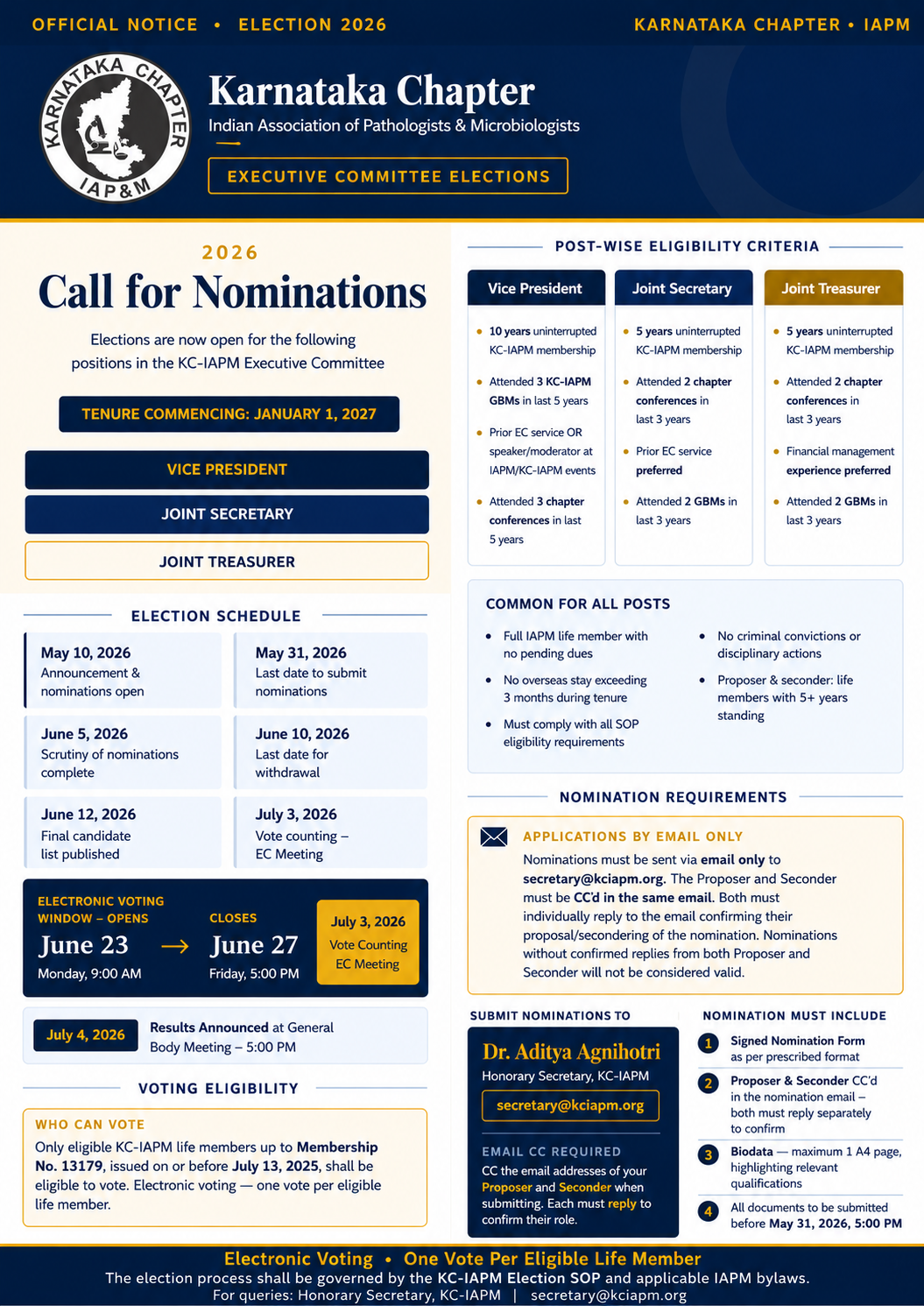 KCIAPM Call for Election